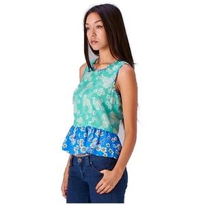 3 Pack of Peplum Floral Sleeveless Top